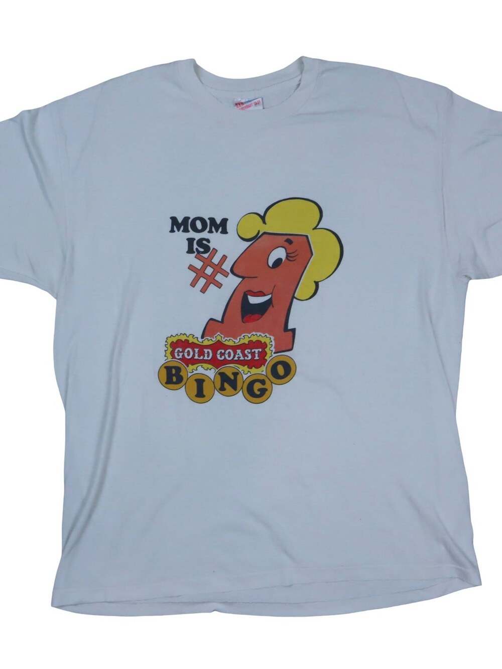 Vintage Hanes Mom Is #1 Gold Coast Bingo Funny Shirt 80s Single Stitch Men's XL